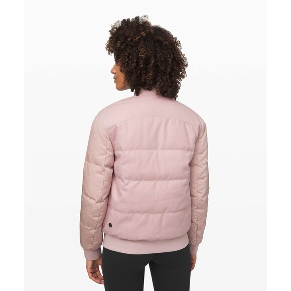 Lululemon Jacket Womens 6 Roam Far Wool Bomber Goose Down 3-in-1 Puffer Pink - Picture 2 of 11